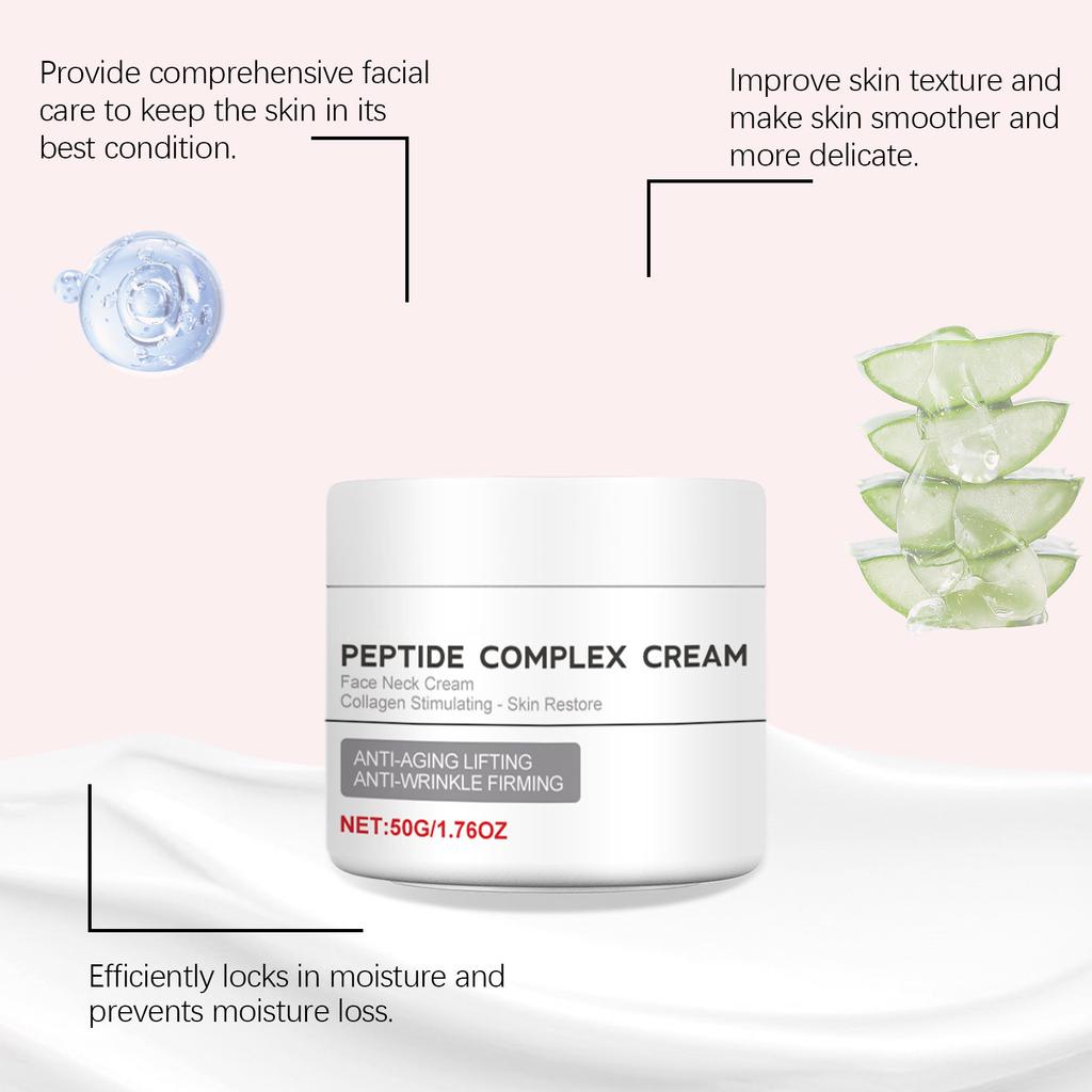 Peptide Cream,Face Moisturizer Cream,Anti-Wrinkle Cream,sodium Hyaluronate Deeply Moisturizes, Joba Oil,Acetyl Hexapeptide-8 Improve Skin Firmness,50g