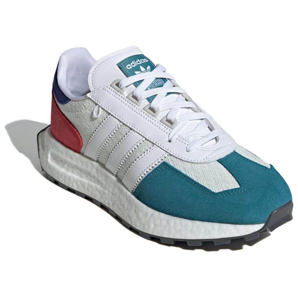 Adidas Originals Retropy E5 Boost Leder Retro Vielseitig Rutschfest Low-Top Lifestyle Freizeitschuhe Unisex Sneaker Beige Blau Rot ID6262