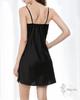 Sexy Slip Babydoll Lingerie Camisole Dress Chest Padded Temptation Underwear Silk Inner Plain Room Wear Women Adults [Mqyzhx] (L, Black)