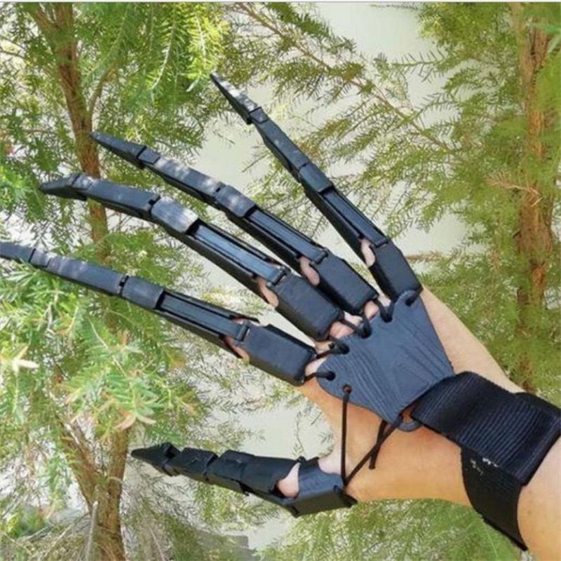Degete articulate de Halloween Scary Degete false Mâinile scheletului Realistic Groază Fantoma Gheare Recuzită Cosplay Echipament Mănușă pentru degete