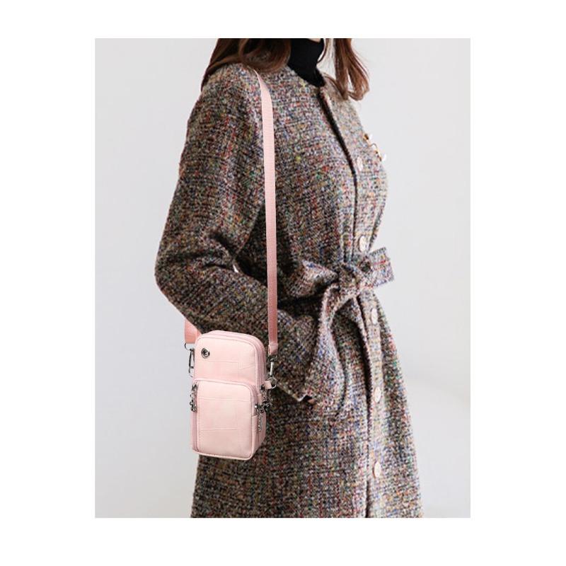 Nowa Koreańska Torebka na Telefon Modna Minimalistyczna Wszechstronna Mini Mała Torebka Etui na Telefon Pionowy Portfelik na Nadgarstek na Monety