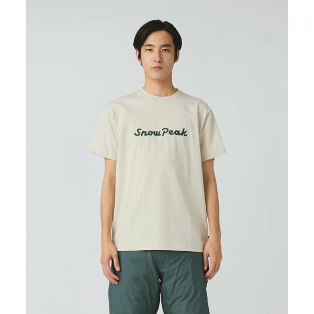 Snow Peak New STandard Logo T ShirT Men S cuT   Sewn Off whiTe L Size nSd TS 25au003