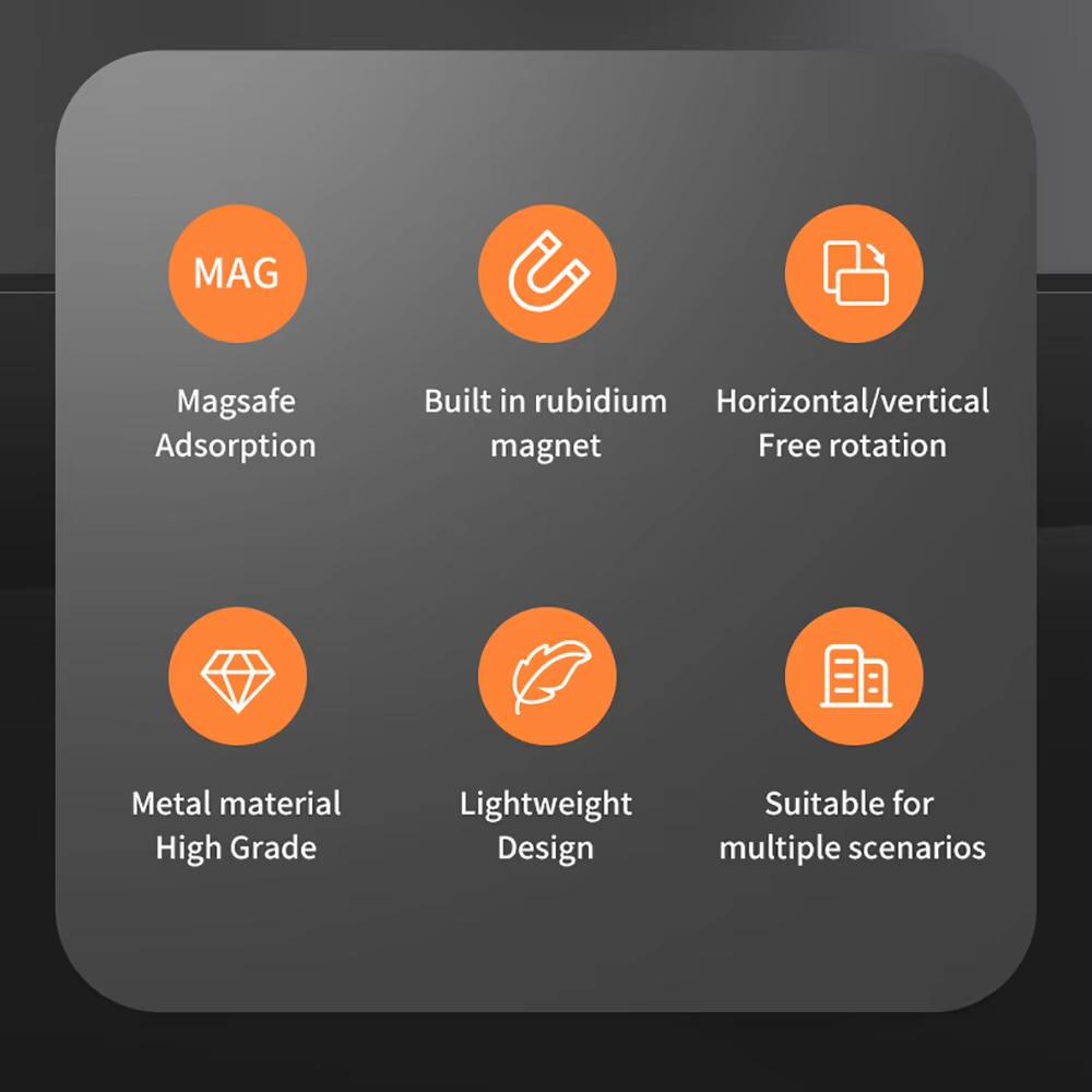 Magnetic Mobile Phone Ring Holder Double-Sided Foldable Round Magnetic Grip Mobile Phone Holder