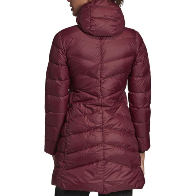 Adidas Comfortable Casual Sports Warm Gray Duck Down Jacket Women Jackets Burgundy DZ1499