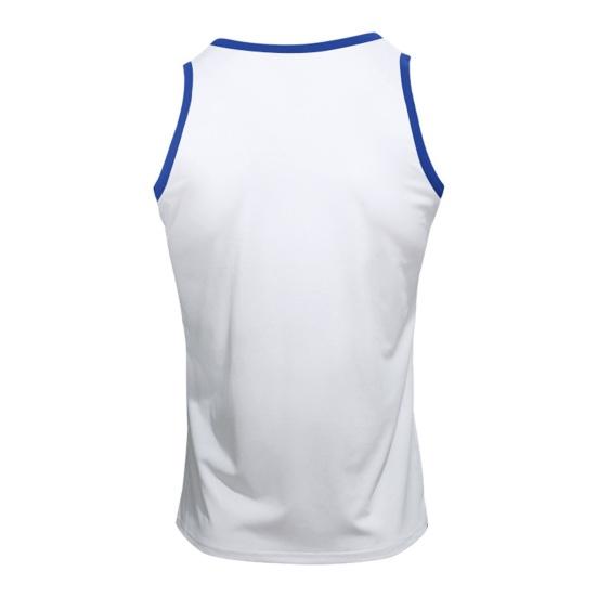 Men Sport Vest Round Neck Sleeveless Block Vest Slim Fit Color Fitness Tops Stretchy Bottoming Tops