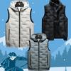 Kapuzenwesten Herren Winter Einfarbig Gepolstert Ärmellos Warme Jacke Winddicht Lässige Weste Verdicken Parkas Jacken