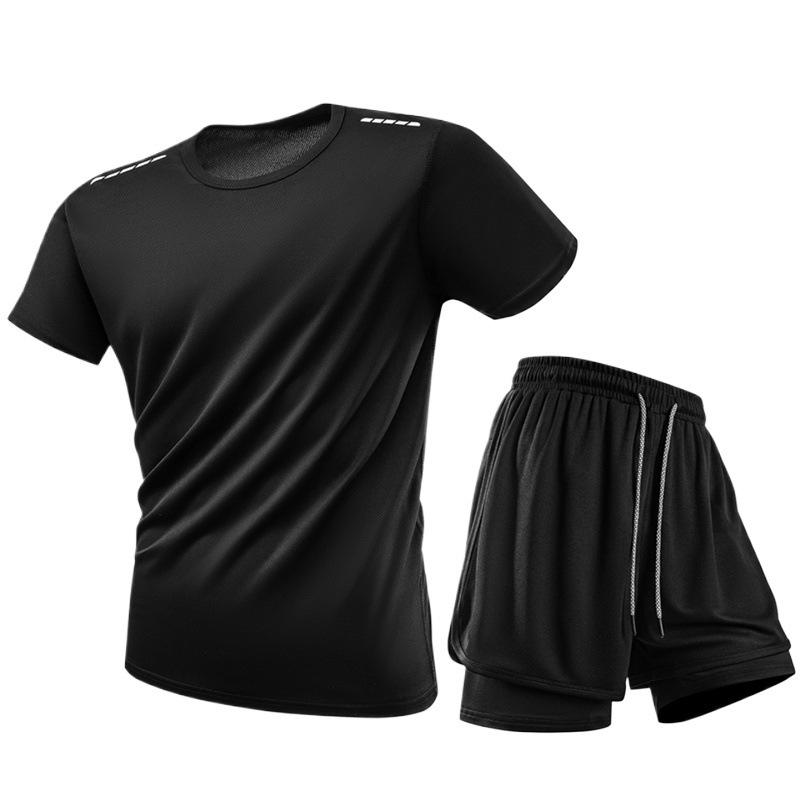 European-Size High-Elastic Yoga Suit - Summer Quick-Dry Lightweight Sport Pants, Two-Piece Look