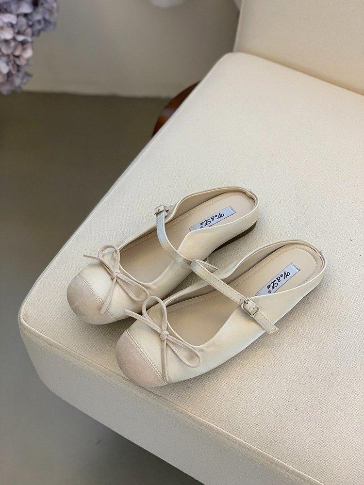 

Нежные маленькие красные балетки, полупуанты, женские, весна-лето 2025, новая модель с бантом, ретро туфли Мэри Джейн 39