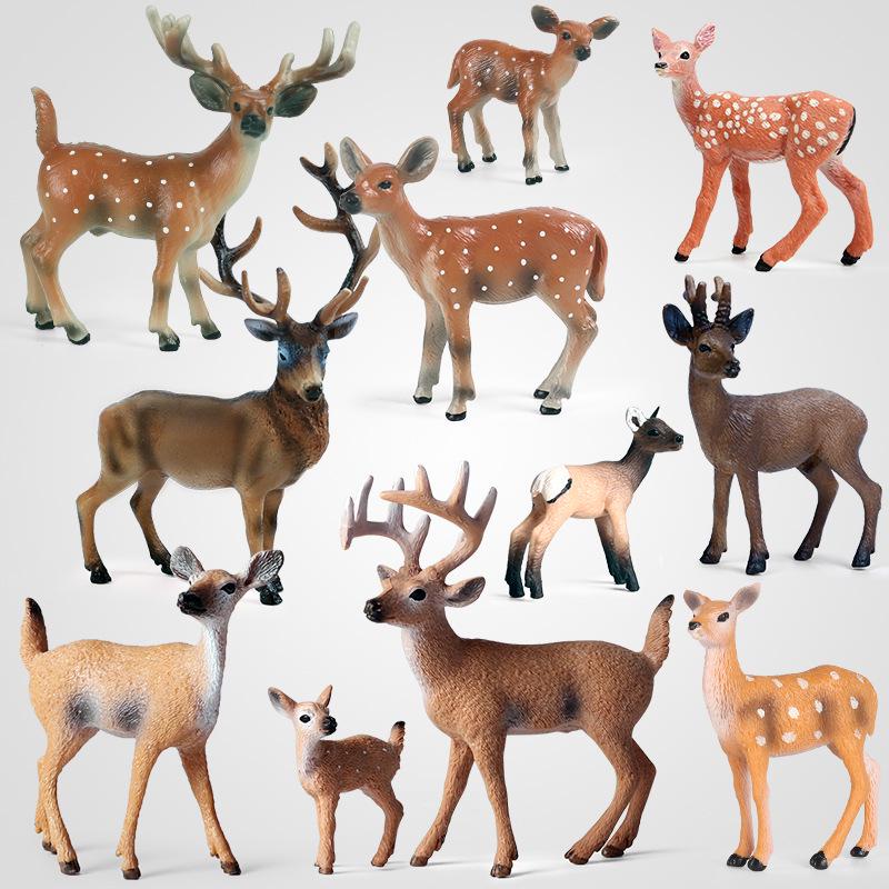 Cross-Solid Animal Simulation: White-Tailed Deer, Elk, Sika Deer Ornament - Christmas Toy Decoration