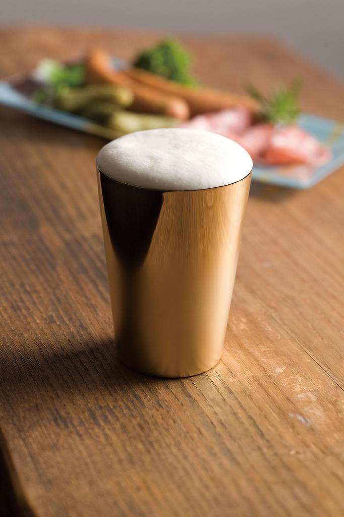 Wahei Freiz Stainless Steel Cup, 260ml, Tsubamesan Premium, Gold-Plated, Set of 2, Wooden Box, EM-9404
