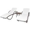 Day and Night - Day and Night Loungers with Table 2 Units Brown Synthetic Rattan