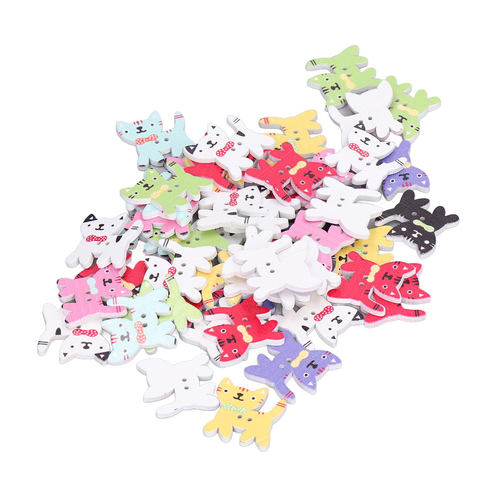 

100 шт. Пуговицы для шитья Милый стиль Форма кошки DIY Изготовление Привлекательные декоративные поделки