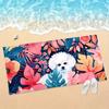 Cute Cartoon Dog Beach Towel  Soft Absorbent With Uv Protection Perfect For Swimming Travel Camping Machine Washable Polyester