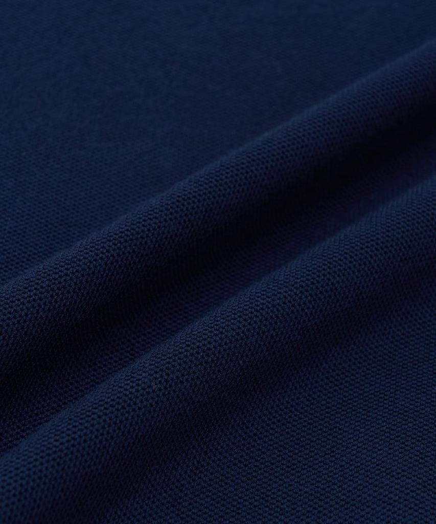 Emelbi Varsity Tuck Texture Open Collar Short Sleeve Knit Bos (D.Navy)