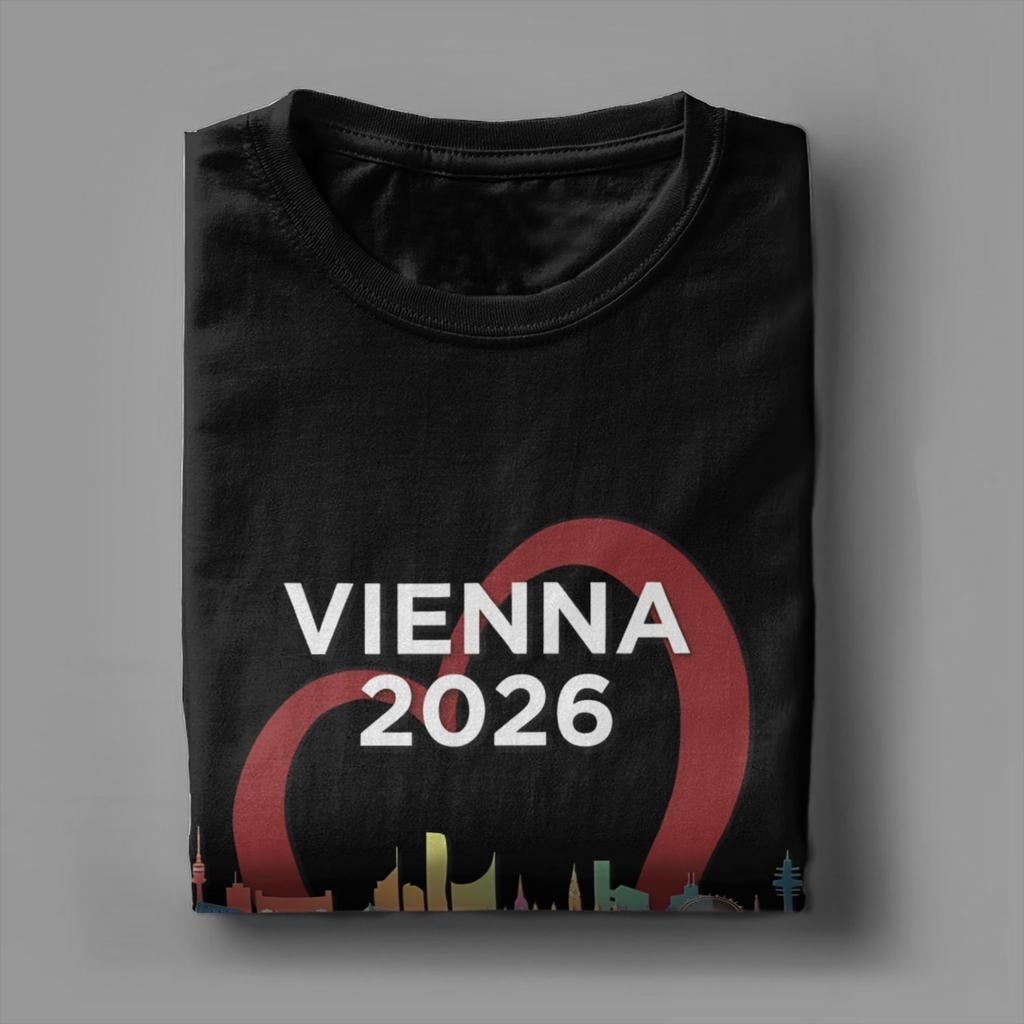 Unisex Eurovision Song Contest 2026 Printed Tee Vienna Austria Host City Music Fan Casual Streetwear Top