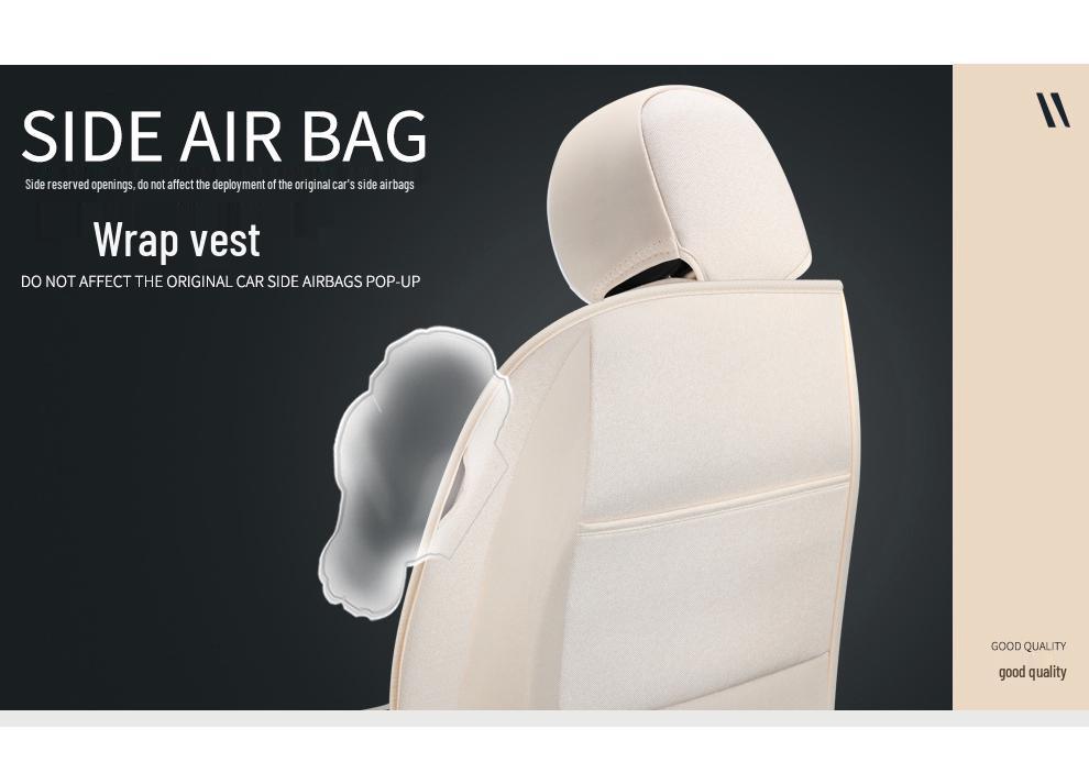 Universal Full Surround Linen Car Seat Cover and Cushion