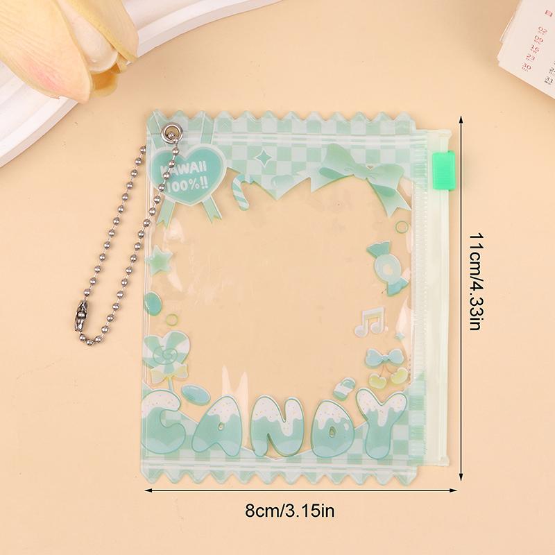 1Pc Cute Cartoon Transparent Bag 58Mm-75Mm Props Badge Storage Display Bag Protective Shell Card Bag Cover Candy Bag