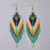 Colorful tassel ethnic style earrings, vintage Bohemian women's earrings