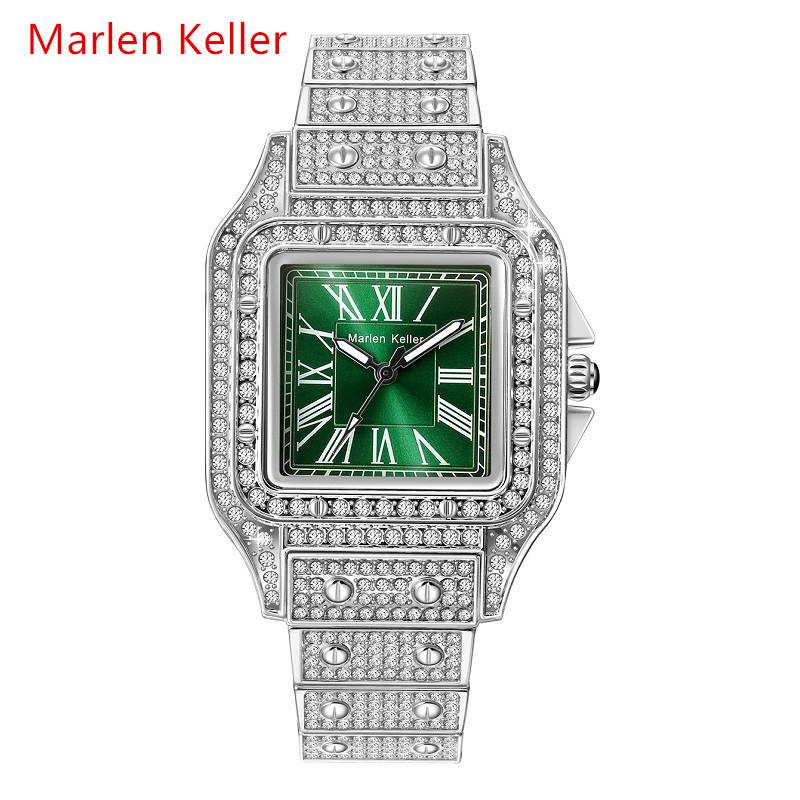 Dámské hodinky Módní Luxusní Křemenné Náramkové Hodinky pro Dámu Ciferník s Diamanty Hodiny z Nerezové Oceli