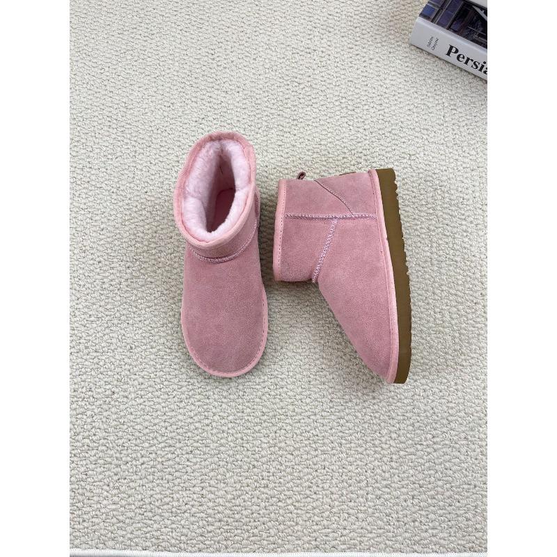 2027 Luxus-Look Damen Ultra-Mini Knöchel Schneestiefel Echtes Leder Dicksohlige Futter Warm Rutschfest Winter Booties