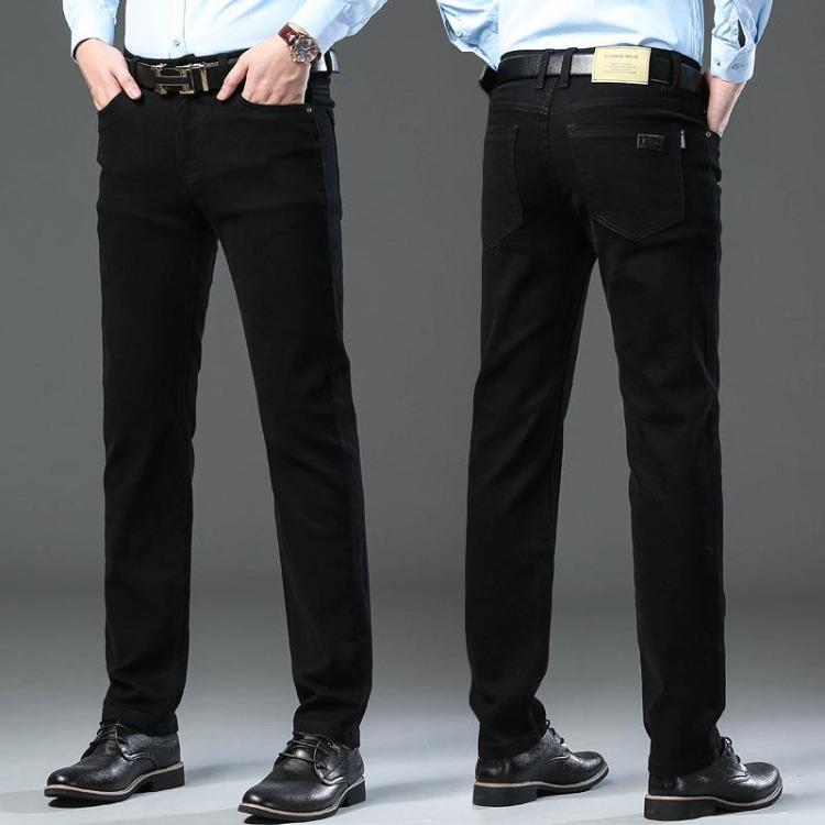 Men Slim Jeans Stretch Denim Pants Fashion Business Casual Loose Straight Trousers Plus Size Clothing Brand 28 44
