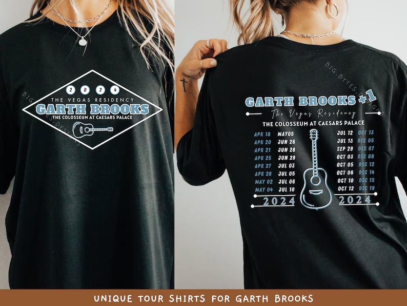 Editable Garth Brooks Shirt Garth Brooks Las VegasGarth Brooks Plus One Ticket Unisex T-Shirt L