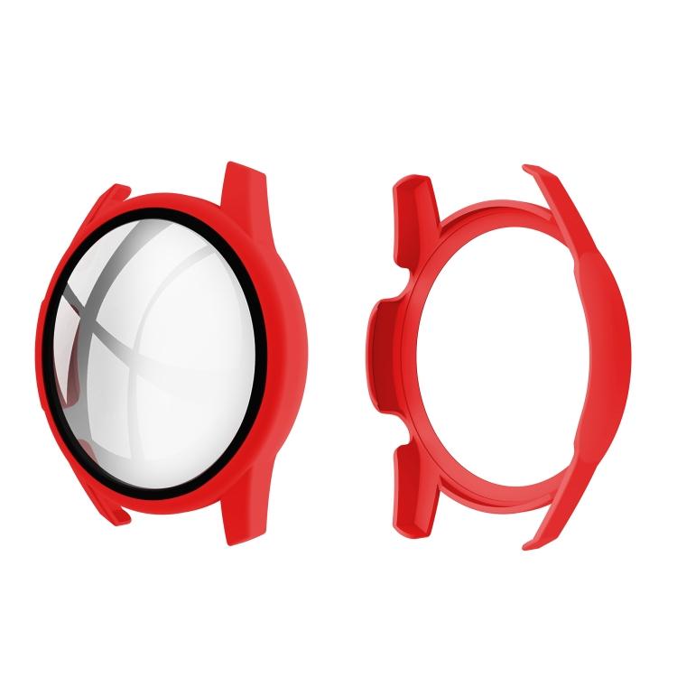 For Huawei Watch GT2 46MM Oil-injected PC Shell +9H Tempered Glass Film Integrated Protective Shell(White)