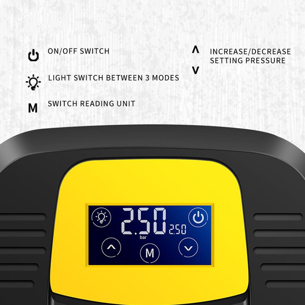 Tire Inflator Portable Air Compressor 120PSI Portable Air Pump for Car Tires Portable Electric Air Pump for Motor Bike