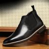 Autumn British Chelsea Boots Men's Retro Leather Short Boots Business Formal Pointed Office Oxford Shoes
