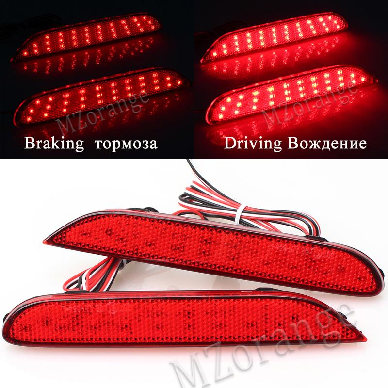 2PCS LED Rear Bumper Reflector Light For Nissan Leaf Pathfinder Rogue X-Trail X Trail JX35 QX56 Qashqai 2014- Tail Brake Lamp