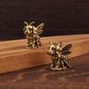 1/2Pcs Brass Small Bee Dog Mini Figurine Set Of Vintage Craft For Home Decoration Art Collection Gifts Desktop Ornament