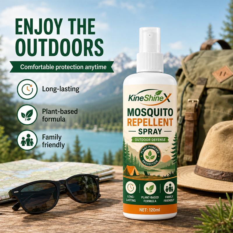 Mosquito Repellent Spray 120ml Plant-Based Formula Long-Lasting Outdoor Defense Insect Protection Family Friendly Insect Repellent