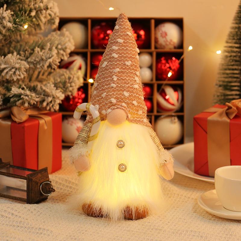 Plush No-Face Doll with Lights: Christmas Sequin Rudolph Decoration