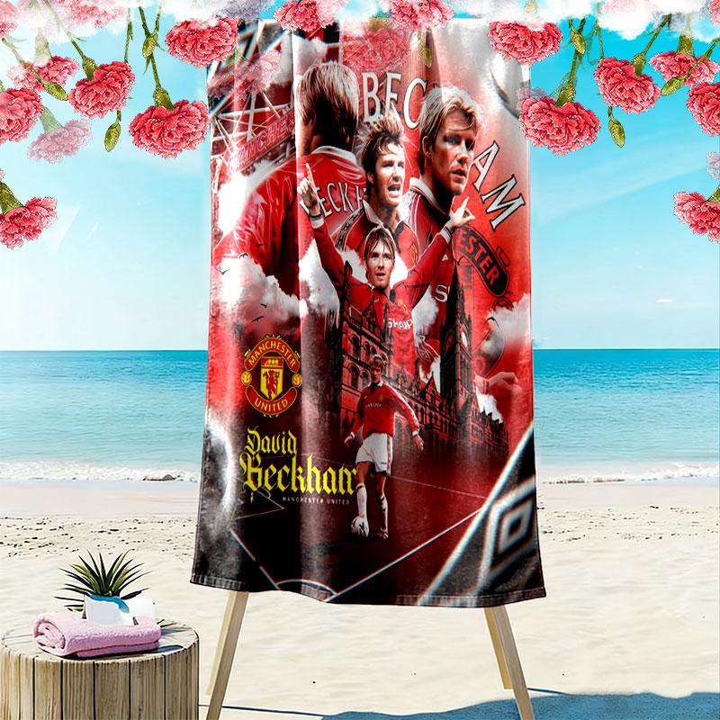 ManUtd Print Beach Towel, Large Soft Quick Dry Towel for Beach Camping Swimming