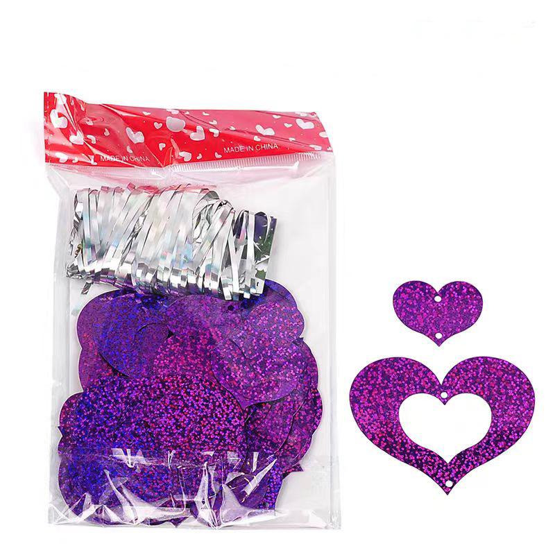 100 Pcs/Set Rain Silk Pendant Decoration Balloon Party Decoration Venue Layout Heart-shaped Balloon Sequin Pendant Decoration