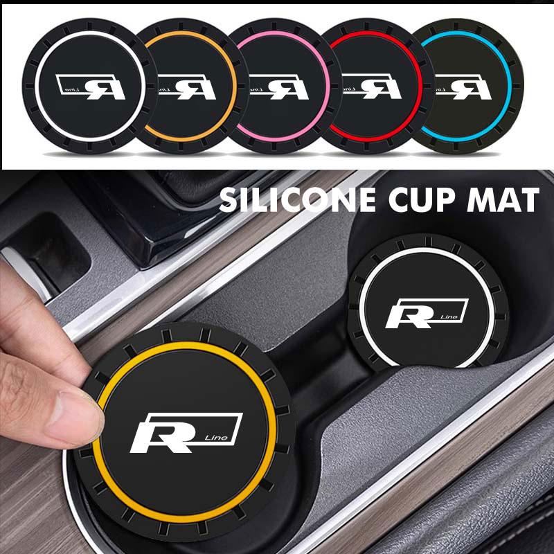 New 2026 Emblems Car Cup Anti Slip Pad With Logo Waterproof Protection Pad For Volkswagen VW Beetle CC B5 B6 B7 EOS GTI MK2 MK4 MK5 MK6 P zs1