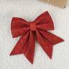 2pcs 20cm Sparkling Glitter Christmas Bow  Holiday Indoor Outdoor Decorations