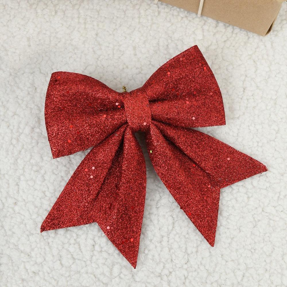 2pcs 20cm Sparkling Glitter Christmas Bow  Holiday Indoor Outdoor Decorations