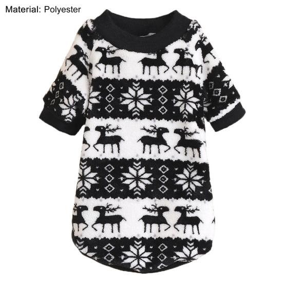 Puppy Pullover Unique Pattern Delicate Texture Polyester Xmas Themed Pattern Print Dog Sweater for