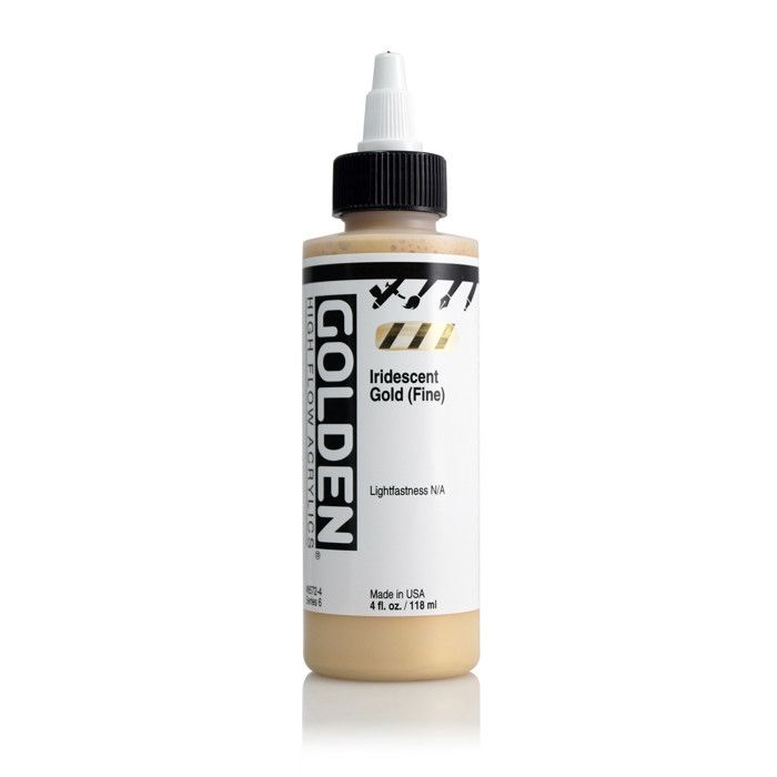 Peinture Acrylique - GOLDEN - High Flow - 119ml - Or Iridescent (Fin) - Mixte