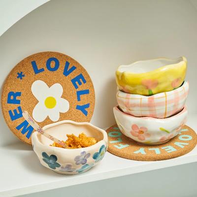 Ciotola in ceramica irregolare fatta a mano creativa stile ins cuore di ragazza adorabile ciotola per dessert yogurt colazione avena ciotola nido d'uccello