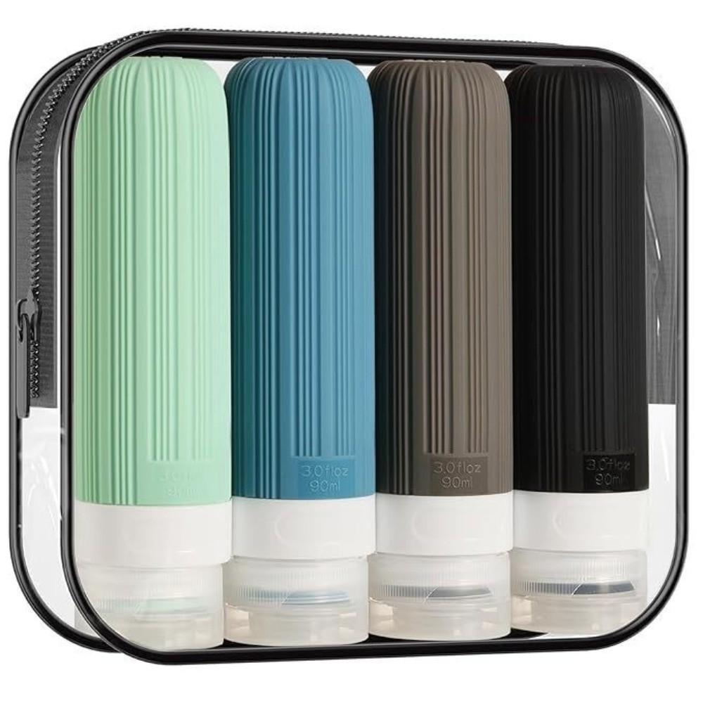 

Набор из 4 шт./компл. 90 мл Выдавливаемая бутылочка для жидкости Пустой портативный контейнер для лосьона Туалетные принадлежности Style 3