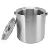 Edelstahl Eisbehälter Doppelschichtig Wein Champagner Bierfass mit Griff für Bar Party 2L 15.5x15.7cm 6.1x6.2in