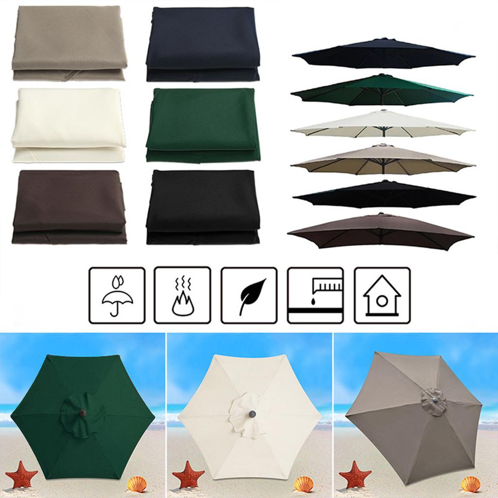 Umbrella Replacement Canopy Polyester 2M 6Ribs Outdoor Patio Umbrella Top Cover for Market Home