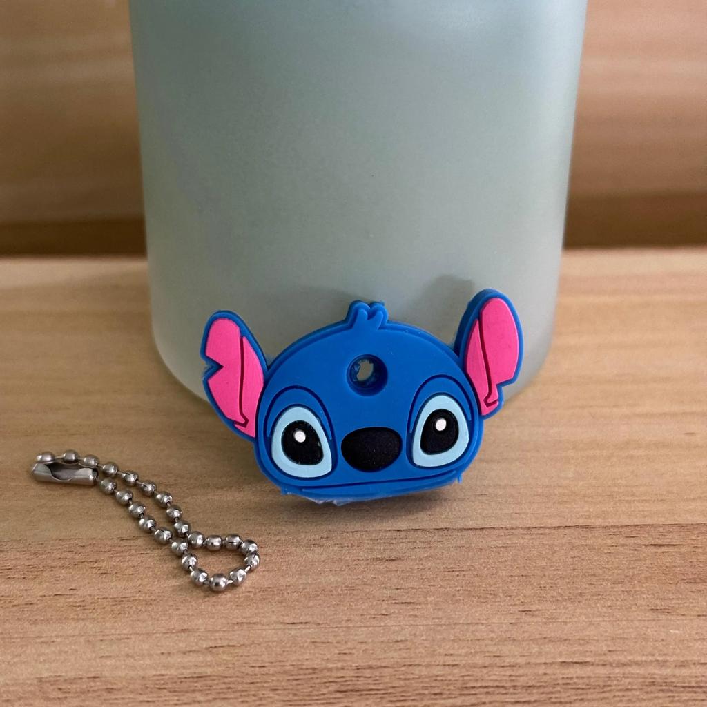 1&2 Pcs Cartoon Keychain Stitch Minnie Key Chains Spider Cartoon Man Cat Key Cover Caps Car Keychain Key Ring Holder Women