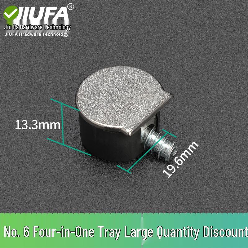 Minimalist Gunmetal Gray 3-in-1 Shelf Bracket & 12mm Cabinet Connector