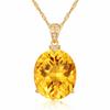 2026 Fashion Temperament Luxury Citrine Pendant Collarbone Chain, Large Zircon Loose Stone Pendant Inlaid with Colorful Treasure Necklace