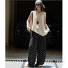 Johnature Summer Japanese Retro Polka Dot Wide-leg Casual Women Pants Casual Comfortable Loose High-waisted Trousers