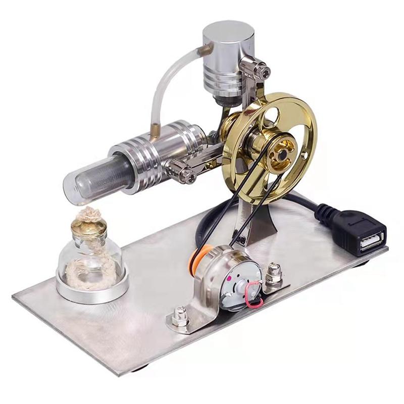 L-Shape Stirling Engine Model With USB Connector And Night Light,Stirling Engine Model Educational Toy NONE
