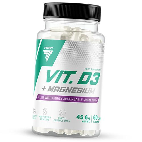 

Вітамін Д3 та Магній, Vit. D3 + Magnesium, Trec Nutrition (36101030) 60caps